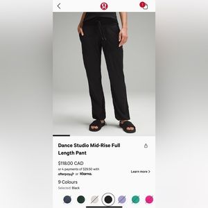 Black Lululemon Studio Pants